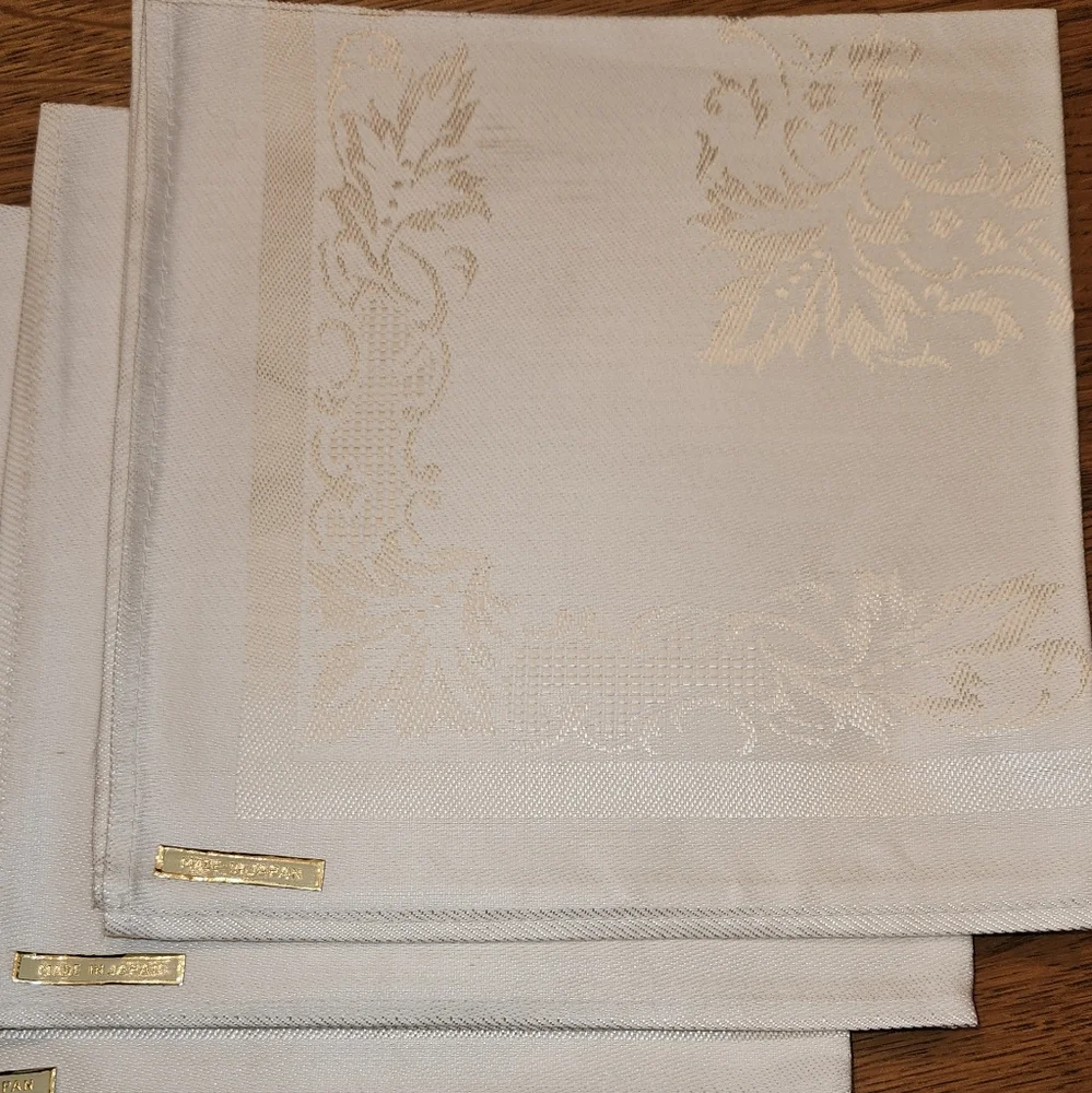 Imported from Japan Damask Washable Cloth 8 pc Napkin Set VINTAGE.